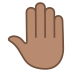 🤚🏽 raised back of hand: medium skin tone display on JoyPixels